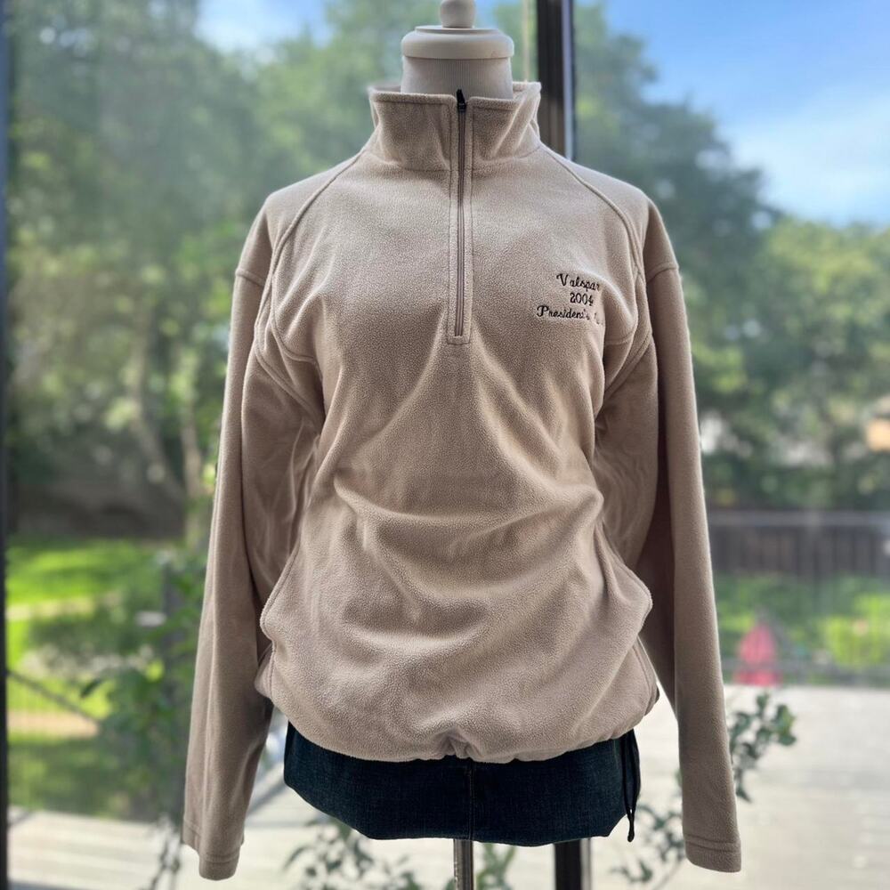 Y2K North End Cream Fleece Quarter Zip Sweatshirt L